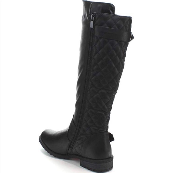 Quilted Knee High Riding Boots - Picture 6 of 9